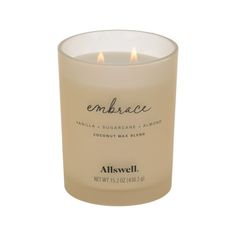 an embre candle with the words embrace on it