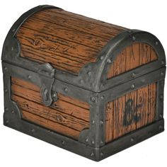 an old fashioned wooden chest with metal accents