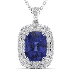 Introducing our exquisite cushion cut tanzanite and diamond pendant, a true embodiment of elegance and sophistication. Crafted with meticulous attention to detail, this stunning piece showcases a vibrant cushion cut tanzanite, radiating a deep blue hue that captivates the eye. Surrounding the tanzanite are dazzling diamonds, meticulously set to enhance its brilliance and create a mesmerizing contrast. Suspended from a delicate chain, this pendant exudes timeless beauty and is perfect for adding Luxury Cushion Cut Tanzanite Jewelry, Cushion Cut Tanzanite Jewelry In White Gold, Fine Jewelry With Cushion Cut Tanzanite, Fine Jewelry Tanzanite Cushion Cut, Cushion Cut Tanzanite Jewelry Gift, Cushion Cut Tanzanite Jewelry For Gifts, Cushion Cut Tanzanite Jewelry As A Gift, Radiant Cut Tanzanite Jewelry For Formal Occasions, Cushion-cut Tanzanite Jewelry For Anniversary