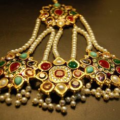 Multi Kundan Jhumar Tikka for Head