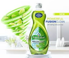 a bottle of palmolive dish soap sitting on top of a table