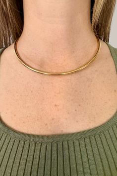 this stunning, easy to wear, minimal choker adds an effortlessly elegant look to any outfit. 18K gold plated brass made in the usa all jewelry is final sale Classic Adjustable Choker Jewelry, Minimalist Formal Choker With Clavicle Chain, Everyday 14k Gold Choker Jewelry, Gold Minimalist Choker For Formal Occasions, Minimalist Clavicle Chain Choker For Formal Occasions, Classic Gold Choker Jewelry, Everyday Clavicle Chain Choker, Classic Everyday Choker Necklace, Chic Formal Clavicle Chain Choker