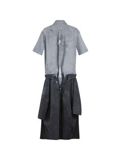 A playful take on a classic, IAMISIGO's maxi 3-In-1 Shirt Dress is made from three shirts sewn together. Tailored from breathable cotton, the garment has been hand-dyed in a deep shade of gray in keeping with the label's ethos of supporting traditional craft techniques. It's complete with a drop waist and generous full skirt to complement the roomy, deconstructed silhouette. Anchor it with chunky flats or sneakers. - Shirt collar, short sleeves, button fastening- Cotton- Each piece is made to or