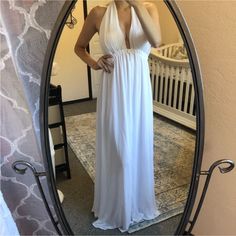 Reposhing This Item I Purchased From @Thelemontheory. Loved It, But Ready To Rotate For Something New. Questions? Leave A Comment Below! Sage Green Maxi Dress, Navy Blue Maxi Dress, Halter Bridesmaid Dress, Mumu Dress, Grey Maxi Dress, Halter Maxi Dress, Green Maxi, White Chiffon, Halter Maxi