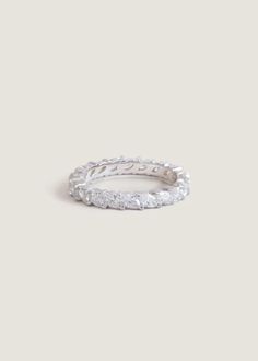 Marquise Eternity Ring Diamond White Gold - Kinn Nameplate Bracelet, Fall Rings, Marquise Shape Diamond, Ring Emerald, Diamond Guide, Marquise Cut Diamond, White Gold Band, Eternity Ring Diamond, Solid Gold Jewelry