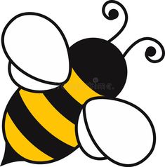 a black and yellow bee on white background royalty illustration