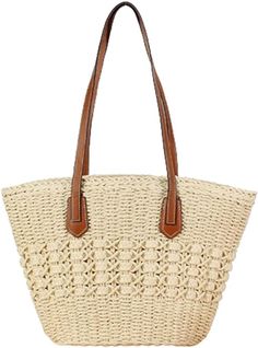 PRICES MAY VARY. Fature: Large capacity can hold your travel essentials. It is spacious enough to accommodate your phone and other valuables, and the zipper pocket is practical and safe Material: Straw beach bag is made from natural straw with elaborate handwoven knit by artisans. With cloth lining, it will not scratch the contents Design: Unique bucket shape style design straw bag, which is not only a woven tote bag, but also a decorative work of art makes you look fashion; Its dainty and uniqu Women Boho Style, Boho Tote Bag, Bags 2024, Straw Beach Bag, Summer Handbags, Straw Tote Bag, Tote Bags Handmade, Handmade Purses, Woven Tote Bag