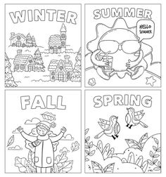 Seasons Colouring Pages, Preschool Coloring Pages Printables, Winter Worksheets For Kindergarten