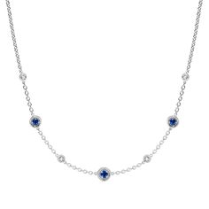 Elegant Blue Necklace With Single Cut Diamonds, Classic Platinum Necklace With Gemstone, Classic Platinum Gemstone Necklaces, Classic Platinum Gemstone Necklace, Formal Blue Necklaces With Single Cut Diamonds, Platinum Gemstone Necklace In Fine Jewelry Style, Formal Sapphire Necklace With Single Cut Diamonds, Luxury Blue Necklace With Single Cut Diamonds, Luxury Sapphire Necklace With Gemstone Accents