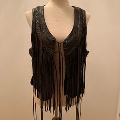 Reposhing This Item I Purchased From @Tumbalacasa. Loved It, But It Was A Bit Too Small For Me. Beautiful Vest!! I Didn’t Get A Chance To Wear It. Beautiful Condition!! Native American Vest, Brazil Festival, Cowgirl Vest, Leather Gilet, Fringe Belt, Fringed Belt, Fringe Vest, Halloween 2023, Leather Work