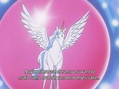 an image of a unicorn with wings in front of a pink background that says maybe there are grains you want to make come the someone else else's sake