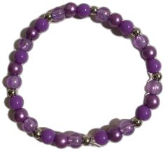 Casual Purple Hypoallergenic Bracelets, Trendy Silver Hypoallergenic Friendship Bracelets, Trendy Hypoallergenic Silver Friendship Bracelets, Trendy Adjustable Silver Stretch Bracelet, Silver Hypoallergenic Friendship Bracelets With Round Beads, Trendy Silver Stretch Bracelet As Gift, Casual Purple Hypoallergenic Jewelry, Silver Hypoallergenic Beaded Bracelets For Friendship, Adjustable Nickel-free Purple Charm Bracelet