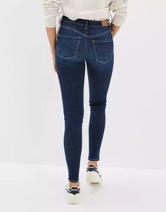 AE Ne(x)t Level High-Waisted Jegging Tight High Waist Elastane Jeans, Everyday Mid-rise Elastane Jeans, Trendy Mid-rise Jeggings For Everyday Wear, High Waist Elastane Jeans For Everyday, Everyday Elastane Jeans, Everyday Mid-rise Jeggings With Five Pockets, Mid-rise Jeggings For Everyday, High Rise Medium Wash Jeggings For Fall, Mid-rise Jeggings With Five Pockets For Everyday