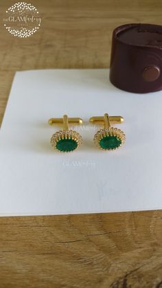 Emerald doublets oval shape cut Cufflinks for Men and Boys, Matte finish, made using guaranteed silver 925 as base metal and real 18K gold filled which is very durable and will stay for years. We have used best 5A quality Cubic Zirconia & Doublet stones which looks exactly like real Colombian Emerald. Doublet is nothing more than a natural stone glued to a cheaper stone. The advantage of creating a doublet over selling a synthetic gemstone is that when you view the microscopic inclusions of the Elegant Oval Cufflinks For Business, Classic Oval Cufflinks For Business, Elegant Oval Cufflinks For Formal Occasions, Elegant Oval Cufflinks For Anniversary, Classic Gold Oval Cufflinks, Classic Yellow Gold Oval Cufflinks, Classic Oval Cufflinks As Gift, Classic Oval Cufflinks For Anniversary, Classic Oval Yellow Gold Cufflinks