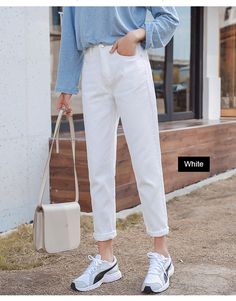 Material: CottonLength: Ankle-Length PantsAge: Ages 18-35 Years OldModel Number: women jeansItem Type: JEANSGender: WOMENStyle: CasualFabric Type: StripeWaist Type: highClosure Type: Button FlyDecoration: NoneJeans Style: Pencil PantsFit Type: RegularWash: LightSize: 25 26 27 28 29 30 31 32Color: White Beige Black Sky Bluejeans woman: high waist jeansboyfriend jeans for women: mom jeansstreet style: jeans womenblack jeans: white jeanswomens jeans: plus size jeansstreetwear: ladies pantssale item Non-stretch Straight Leg Cropped Jeans, Solid Color High Waist Fall Jeans, Trendy Straight Leg Solid Color Jeans, High Waist Solid Color Jeans For Fall, Fall High Waist Solid Color Jeans, Trendy Non-stretch Tapered Leg Jeans, Spring Ankle-length Denim Jeans, Fall Cropped Straight Jeans, High Waist Non-stretch Solid Color Jeans