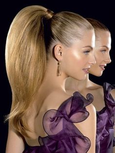 Purple rain Christmas Fancy Ponytail, Long Ponytail Hairstyles, Pretty Ponytails, Hair Styles 2014, Ombré Hair, Penteado Cabelo Curto, Holiday Hairstyles