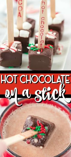 hot chocolate on a stick in a cup