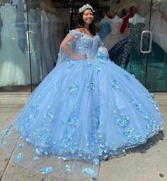 Baby Blue Quince Dresses, Quinceanera Dresses With Cape, Baby Blue Quinceanera Dresses, Baby Blue Quince, Blue Quince Dress, Light Blue Quinceanera Dresses, Quinceanera Dresses Mexican, Corset Ball Gowns