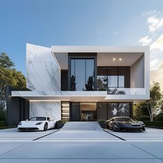 high-end modern house designs Villa Designs, Facades, House Designs, House Inspiration, Modern House, Sleek, Façades