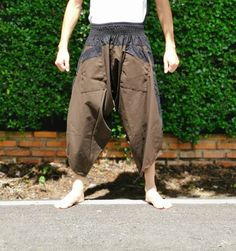 Elastic Waist Samurai Pants, Samurai Pants Men's Fahion Harem Pants Yoga Pants Casual Cotton  FEATURE: Handmade Ethically, Breathable, Unisex, Comfortable to Wear & Stylish. MATERIAL: 100% Cotton SIZE: One size fits most, elastic waist (see measurement)2 pocket Special Promotion  -Shipping by priority mail to USA Next all item get Free priority mail to USA  Non USA shipping by Air Mail registered. GENDER: M/F This beautiful casual pants is unique & comfortable to wear. Handmade with very lovely pattern, it is easy to wear and great for many occasions. One size fits most, these pants are ideal for leisure and are great for many different activities like travelling, dancing, going to festivals, rock climbing, yoga, meditation, massage, working out, martial arts and Parkour.  Fits all Approxi Fisher Man, Samurai Pants, Man Pants, Pants Summer, Hip Ups, M F, Comfy Pants, Summer Pants, Parkour