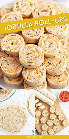 tortilla roll ups are an easy appetizer to make with leftover tortillas