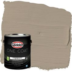 Glidden One Coat Interior is a super-premium quality paint that provides in one coat coverage*, an exceptional hide and stain blocking finish. This Low odor/ Low VOC formula has excellent scrubbability so it stand up to frequent cleanings. Ideal for use on properly prepared interior walls, ceilings, or trim composed of new or previously painted drywall, plaster, masonry, wood and metal. Available in Flat, Eggshell, Semi-Gloss Sheens. Size: 1 gal.  Color: Gray. Walmart Paint Colors, Walmart Paint, One Coat Paint, Osb Wood, Interior Palette, Paint Smell, Home Edit, Liquid Paint, Trailer Remodel