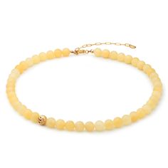 The Honey Calcite Necklace features pastel yellow minerals interspersed with a 24ct gold plated brass, rustic-textured bead, creating a unique overall effect. Beyond the pleasant harmony of colors, honey calcite is known for its beneficial properties, such as energizing and boosting self-confidence. The necklace creates a beautiful set with the matching Honey Calcite Earrings and Bracelet. The jewelry is handmade in our Budapest studio. MATERIAL: 24 carat gold plated brass  STORAGE/CLEANING: Store your Eva Remenyi jewellery separate from other jewellery to prevent scratches and protect gold-plating Clean with a soft cloth or a special jewellery cleaning cloth Harmony Of Colors, Honey Calcite, Artisan Gift, Rainbow High, Zodiac Jewelry, Special Jewelry, Pastel Yellow, Watch Necklace, Handmade Artisan