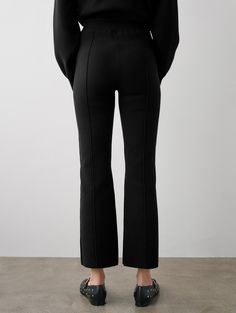 These double-knit cotton pants combine the comfort of sweats with the refinement of tailoring. An elastic waistband ensures comfortable all-day wear, while raised seams elongate the legs. Style it with the coordinating jacket on travel days, or dress it up with a collared shirt during the week. Estimated to ship on 4/25/24. Details Inseam Length in size small is 27". The model is 5'10" and is wearing a size small. 79% Organic Cotton, 21% Lycra. Hand wash cold or dry clean. Do not twist or wring. Comfort Stretch Pants With Ribbed Waistband For Work, Fitted Sweatpants With Ribbed Waistband For Fall, Fall Athleisure Sweatpants For Casual Wear, Athleisure Winter Workwear Bottoms, Solid Bottoms With Ribbed Cuffs For Workwear, Solid Sweatpants For Workwear In Fall, Winter Workwear Athleisure Pants, Winter Athleisure Workwear Pants, Winter Athleisure Work Pants