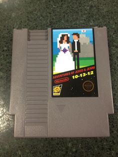 an old video game with the words how awesome are these wedding invitations?