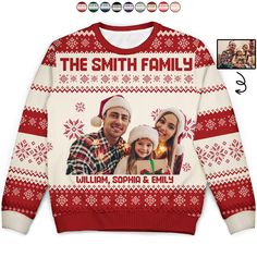 Custom Upload Photo Family Christmas Gift Personalized Unisex Ugly Sweatshirt Best Ugly Christmas Sweater, Holiday Attire, Photo Family, Pinterest Traffic, Baggy Style, Happy Gifts, Personalized Grandma, Family Christmas Gifts, Personalized Christmas Gifts