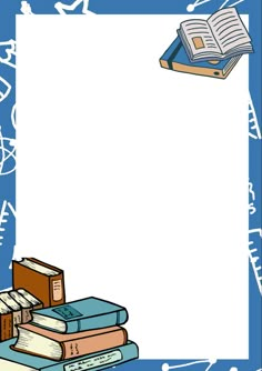 a blue frame with books on top of it