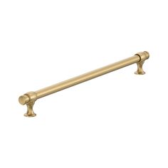 an antique brass finish pull handle on a white background