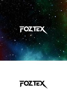 the logo for foxtex is shown in front of a space background with stars