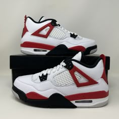 Nike Air Jordan Retro IV GS 'Red Cement 2023' For Sale! Grade School Size 7y = Men's Size 7 = Women's Size 8.5 Condition: New with Box. 100% Authentic!  Payment must be made IMMEDIATELY! Buy with Confidence! Any Questions? Please ASK!  NO meetups/trades/size swaps. Red Jordans 4s, Spiderman Jordans, Jordans 4, Nike Shoes Women Fashion, Fire Shoes, Pretty Sneakers, Red Jordans, Trendy Shoes Sneakers, Nike Fashion Shoes