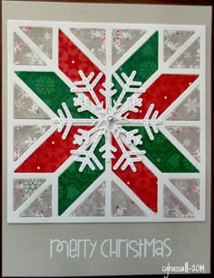 a snowflake christmas card made with paper