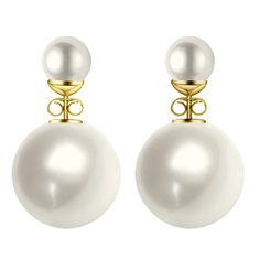 PRICES MAY VARY. 💎 DESIGNER EARRINGS : Double Sided Pearl Earrings are made with lightweight pearls which give you a stunning look. Size of smaller pearl 8mm and size of bigger pearl 16mm with a gold finish post & butterfly back. Select suitable style for yourself. 💎 STUNNING SHINE : Pearl Front Back Earrings earrings have a lustrous shine which give you a stunning look. Perfect for western wear, party wear making you look super sexy and attractive! 💎 COMFORTABLE TO WEAR : Pearl earrings are Double Sided Pearl Earrings, Double Pearl Earrings, Earrings Double, Front Back Earrings, Big Pearl, Mothers Day Gifts, Sea Pearl, South Sea Pearls, Trendy Jewelry