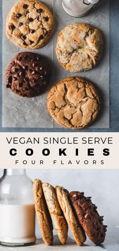 vegan single serve cookies for four flavors