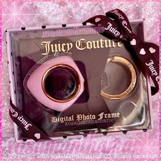 Juicy Couture Digital Picture Frame Keychain. Brand New In Original Box! Nwt Nib Never Used - Flawless Mint Condition Highly Collectable! Very Rare & Hard To Find Retired Limited Edition Retro Deadstock Live Your Y2k Girly Dreams With An Iconic Vintage Accessory. So Fun & Nostalgic. Keep Your Memories Close With This Cutie, & Make Your Own Personal Slide Show! Download Your Favorite Pics & Attach To A Purse Or Bag To Carry Wherever You Go! A Perfect Addition To Any Jc Collection Light Baby Bubbl Present Display, Cherry Gelato, Logo Film, Photo Frame Heart, Juicy Couture Watch, Album Photography, Aesthetic Angel, Digital Picture Frame, Brown Ribbon