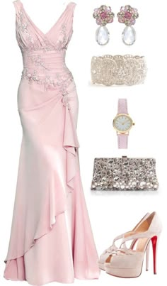 Classy Pink Dress, Komplette Outfits, Gorgeous Gowns, Beautiful Gowns, Fancy Dresses, Dream Dress, Outfits Fashion, Gorgeous Dresses, Classy Outfits