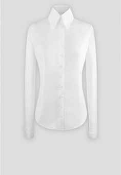 Pima Poplin Fitted T-Blouse with Collar : Armantine | Anne Fontaine Timeless Slim Fit Button-up Tops, Timeless Slim Fit Office Tops, Timeless Slim Fit Tops For Office, Timeless Fitted Business Blouse, Timeless Fitted Business Tops, Fitted Timeless Shirt For Office, Fitted Timeless Long Sleeve Top, Timeless Fitted Long Sleeve Top, Classic Stretch Shirt For Formal Occasions