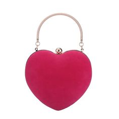 Cute Purses Makeup Phone Case, Heart Bags, Red Heart Design, Heart Clutch, Peach Party, Purse Luxury, Wedding Handbag, Velvet Heart