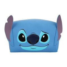 a blue purse with an image of stitchy face on the front and back side