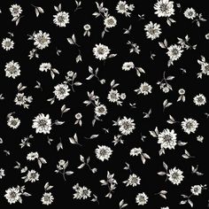 black and white flowers on a black background