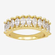 Ring Style: BandsFeatures: Nickel Free, In A Gift BoxStone Cut: MarquiseStone Millimeter Measurement: 2.5 Mm Length, 5 Mm WidthMetal Color: Gold ToneMetal: 14k Gold Over BrassBand Width: 2.5mmCare: Wipe CleanStone Type: 11 Cubic ZirconiaCountry of Origin: Imported Brass Band, Rings Bands, 7 Rings, Ring Style, Jewellery And Watches, Fashion Rings, Band Rings, Watch Bands, Cubic Zirconia