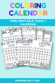 the free printable coloring calendar for kids