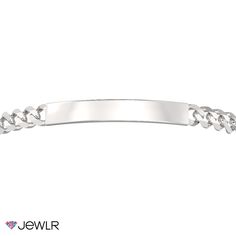 This classic engravable ID bracelet is the perfect way to identify yourself, display a special date, or remember a loved one. Handcrafted in sterling silver, this 8.5" men's bracelet features a figaro-link chain secured with a lobster clasp for just the right fit. Sterling Silver Engraved Nameplate Bracelet, Adjustable White Sterling Silver Name Bracelet, Engraved Sterling Silver Nameplate Bracelet, Adjustable Sterling Silver Name Bracelet Engraved, Silver Engraved Chain Bracelet For Father's Day, Mens Engagement, Id Bracelets, For Sale Sign, Gift Collections