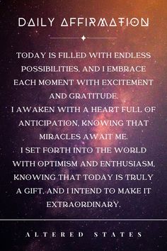 an image with the words daily affirmation written on it