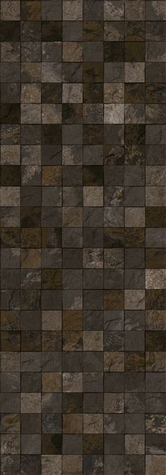 a brown and black tile wallpaper with different shades of grey, brown and white tiles