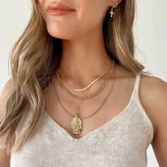 6mm Curb Chain Necklace (6055867941030) Bold Statement Necklaces, 18k Gold Chain, Curb Chain Necklace, Herringbone Necklace, Small Crosses, Silver Plated Jewelry, Cross Earrings, Coin Necklace, Gold Plated Chains