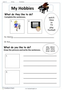 a worksheet with words and pictures to help students learn how to play the piano